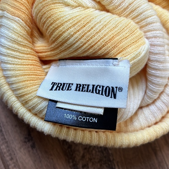 True Religion Yellow Tie Dye Hat Beanie - Picture 3 of 7